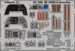 【新製品】[8591437331000] 33100)塗装済 Bf109G-6 計器盤/シートベルト