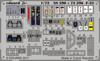 【新製品】[8591437373963] SS396)塗装済 F-22 ラプター 計器盤/シートベルト