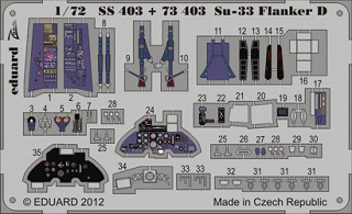 【新製品】[8591437374038] SS403)塗装済 Su-33 フランカーD 計器盤/シートベルト