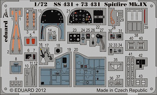 【新製品】[8591437374311] SS431)塗装済 スピットファイア Mk.IX 計器盤/シートベルト