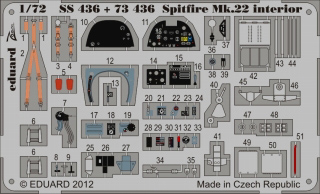 【新製品】[8591437374366] SS436)塗装済 スーパーマリン スピットファイア F.Mk.22 計器盤/シートベルト