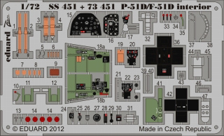 【新製品】[8591437374519] SS451)塗装済 P-51D/F-51D ムスタング 計器盤/シートベルト