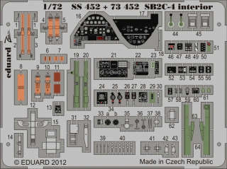 【新製品】[8591437374526] SS452)塗装済 SB2C-4 ヘルダイバー 計器盤/シートベルト