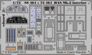 【新製品】[8591437374649] SS464)塗装済 ウェセックス HAS Mk.3 計器盤/シートベルト