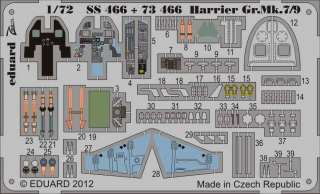 【新製品】[8591437374663] SS466)塗装済 ハリアー GR.Mk.7/9 計器盤/シートベルト