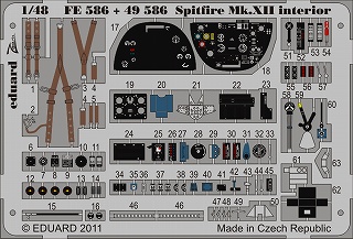 【新製品】[8591437385867] FE586)塗装済 スピットファイアMk.XII 計器盤/シートベルト