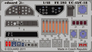 【新製品】[8591437385935] FE593)塗装済 UC-43/C-18 スタッガーウィング 計器盤/シートベルト