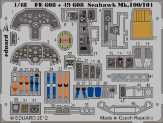 【新製品】[8591437386086] FE608)塗装済 シーホーク Mk.100/101 計器盤/シートベルト