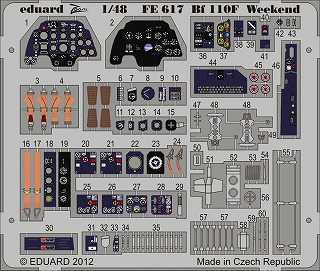 【新製品】[8591437386178] FE617)塗装済 Bf110F 夜間戦闘機 計器盤/シートベルト