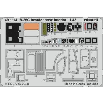 【新製品】491114 塗装済 ダグラス B-26C インベーダー 機首内装エッチングパーツ (ICM用)