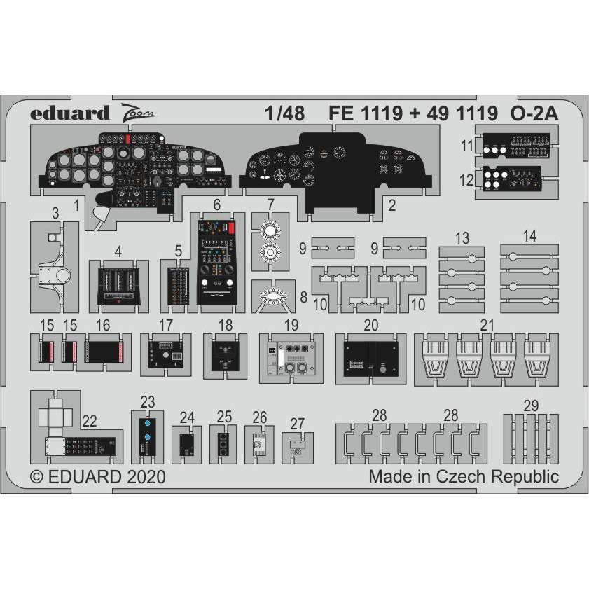 【新製品】491119 塗装済 セスナ O-2A スカイマスター エッチングパーツ (ICM用)