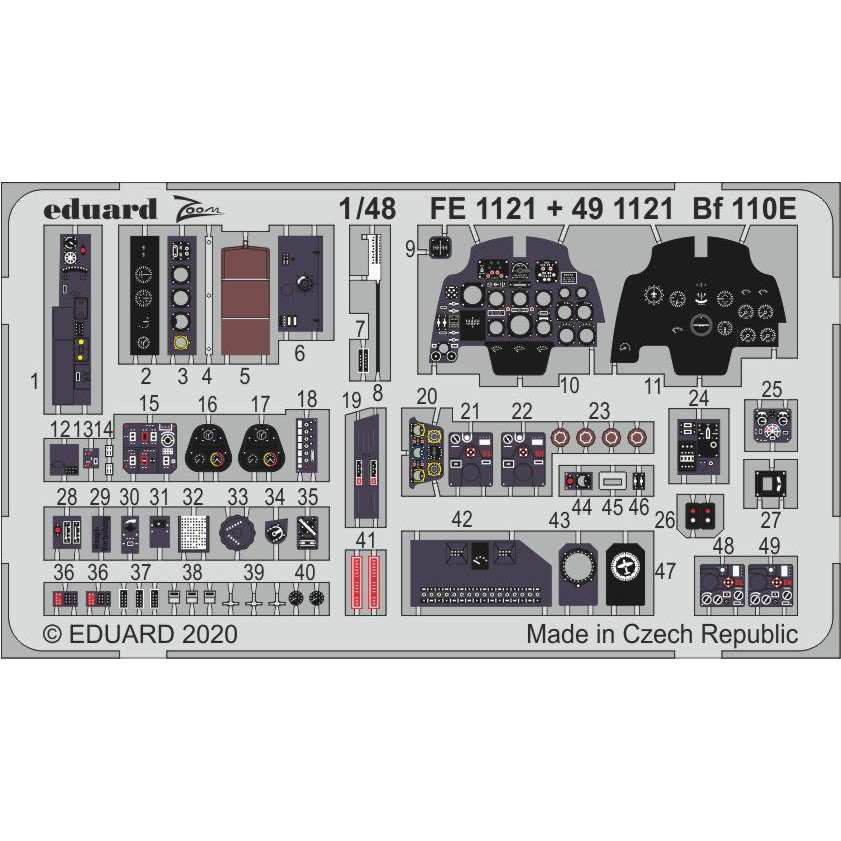 【新製品】491121 塗装済 メッサーシュミット Bf110E 内装エッチングパーツ (ドラゴン用)