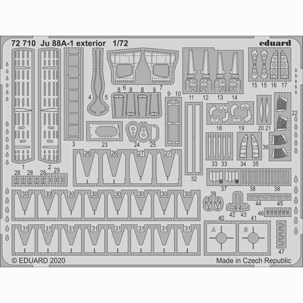 【新製品】72710 ユンカース Ju88A-1 外装エッチングパーツ (レベル用)