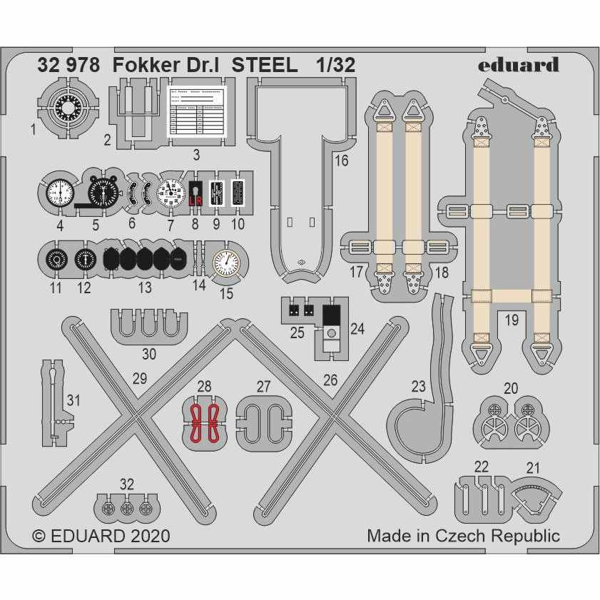【新製品】32978 1/32 フォッカーDr.I エッチングパーツ (モンモデル用)