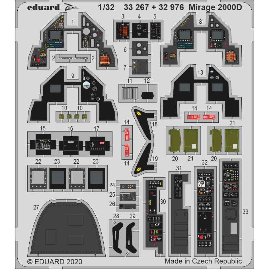 【新製品】33267 塗装済 1/32 ミラージュ2000D ズームエッチングパーツ (キティーホーク用)