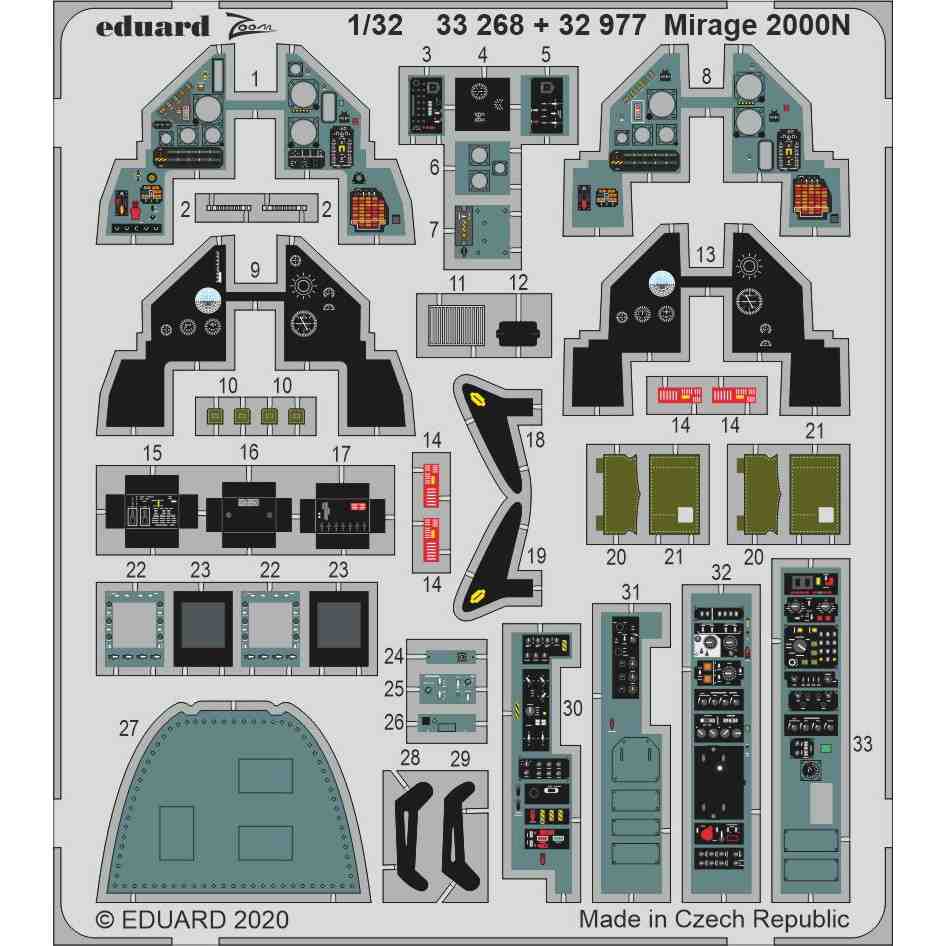 【新製品】33268 塗装済 1/32 ミラージュ2000N ズームエッチングパーツ (キティーホーク用)