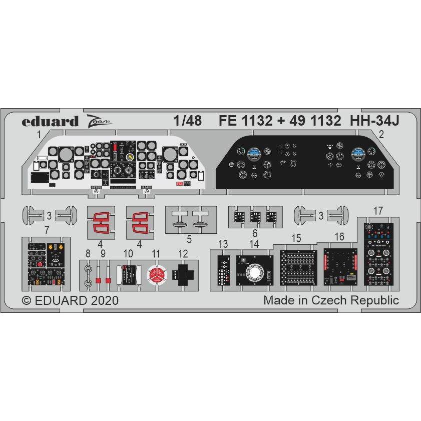 【新製品】491132 塗装済 1/48 HH-34J エッチングパーツ (トランぺッター用)