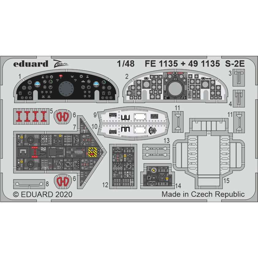 【新製品】FE1135 塗装済 1/48 グラマン S-2E トラッカー ズームエッチングパーツ (キネティック用)