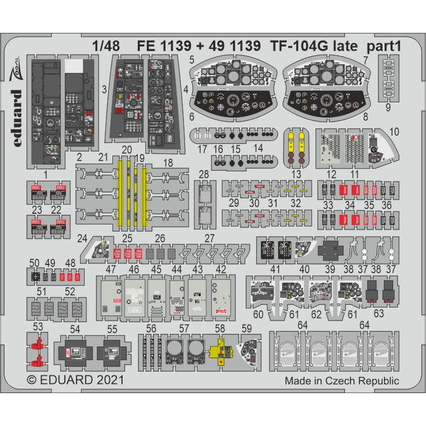 【新製品】491139 塗装済 1/48 TF-104G (後期型) エッチングパーツ (キネティック用)