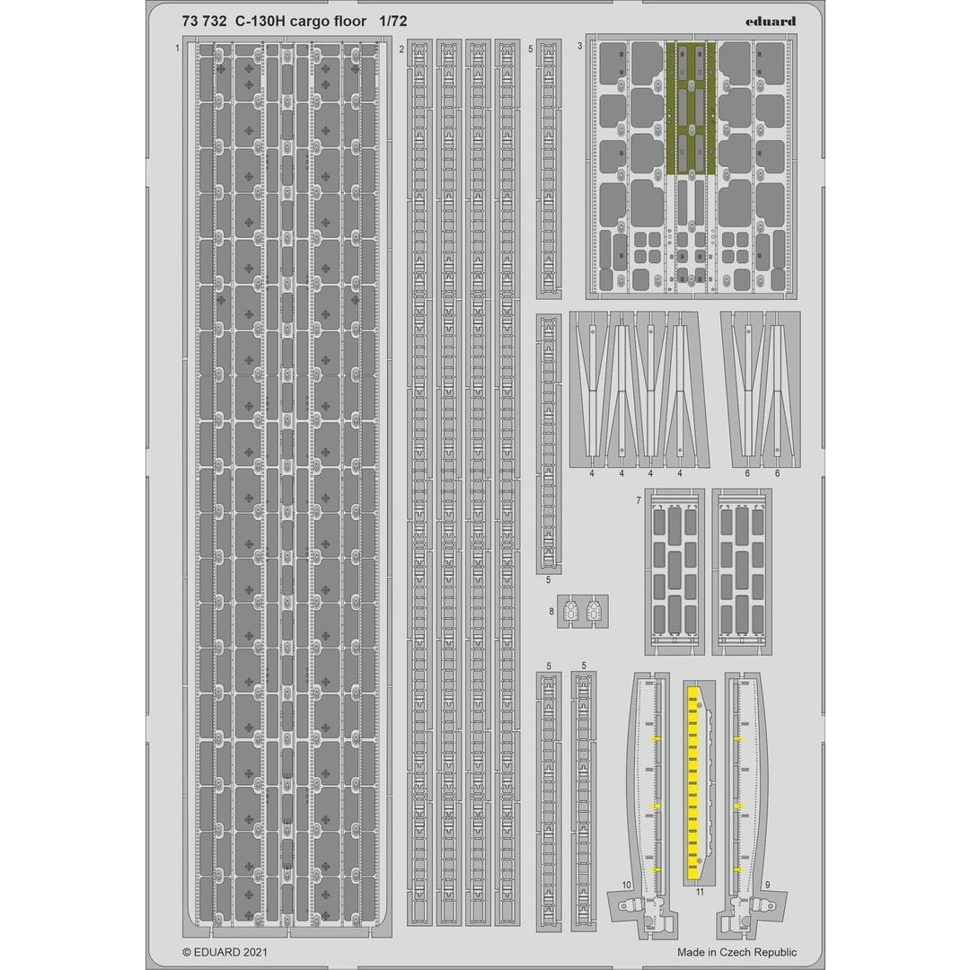 【新製品】73732 塗装済 1/72 C-130H 貨物室床エッチングパーツ (ズべズダ用)