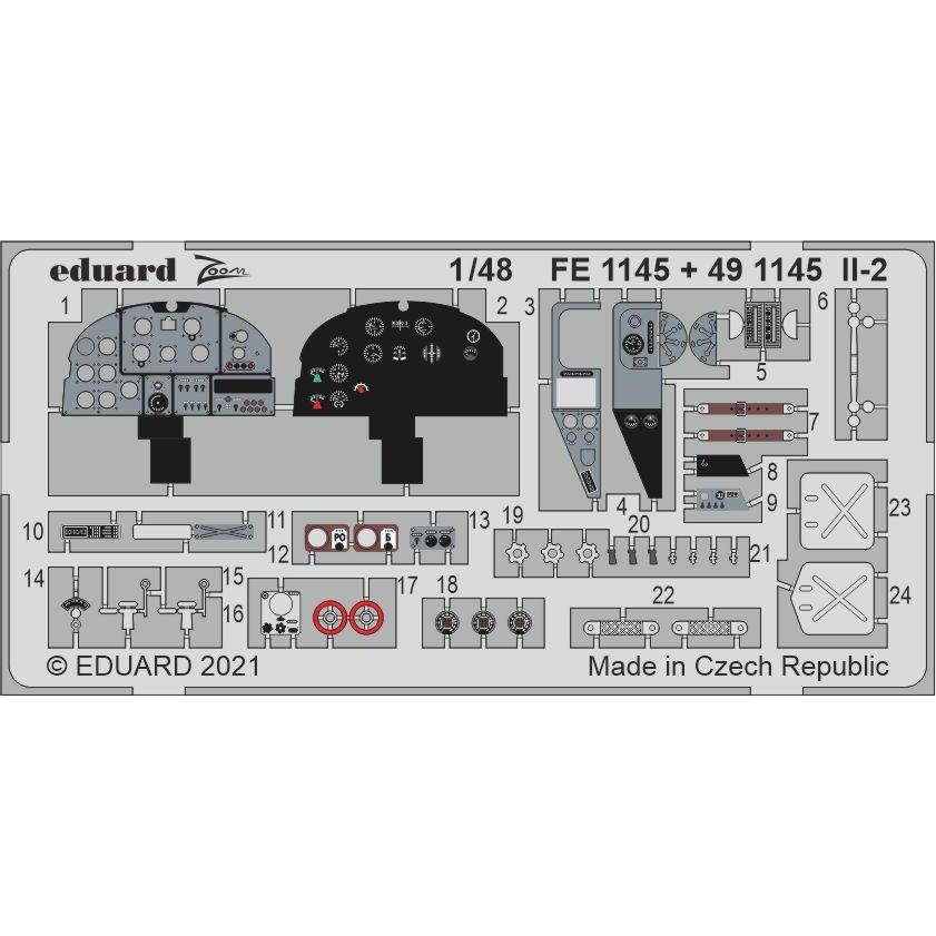 【新製品】491145 塗装済 イリューシン Il-2 エッチングパーツ (ズべズダ用)