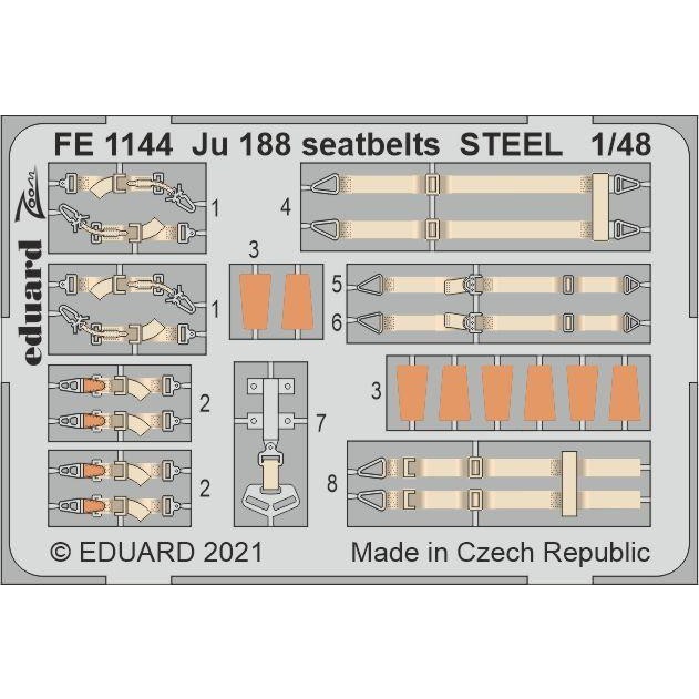 【新製品】FE1144 塗装済 ユンカース Ju188 シートベルト (ステンレス製) (レベル用)