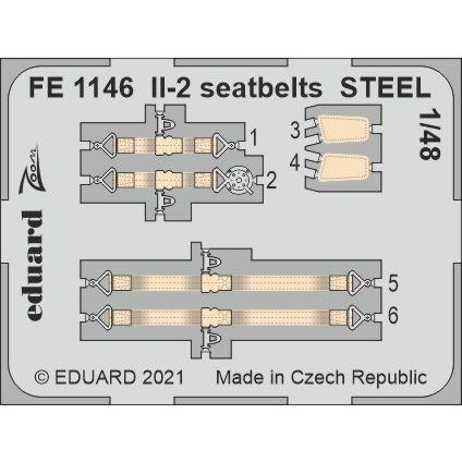 【新製品】FE1146 塗装済 イリューシン Il-2 シートベルト (ステンレス製)(ズべズダ用)