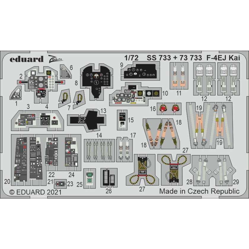 【新製品】SS733 塗装済 航空自衛隊 F-4EJ改 ファントムII ズームエッチングパーツ (ファインモールド用)