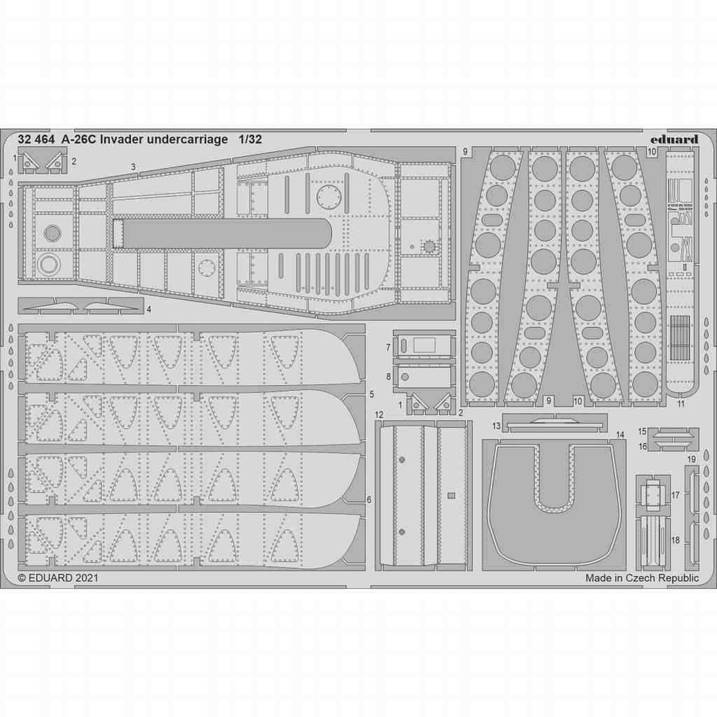 【新製品】32464 1/32 ダグラス A-26C インベーダー 着陸装置 エッチングパーツ(ホビーボス用)