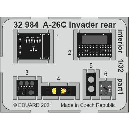【新製品】32984 塗装済 1/32 ダグラス A-26C インベーダー 後部座席内装エッチングパーツ(ホビーボス用)