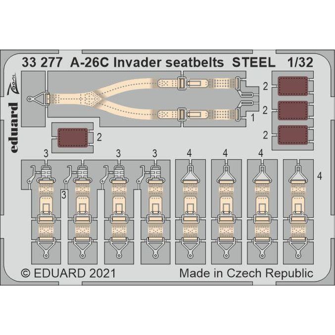 【新製品】33277 塗装済 1/32 ダグラス A-26C インベーダー シートベルト (ステンレス製)(ホビーボス用)