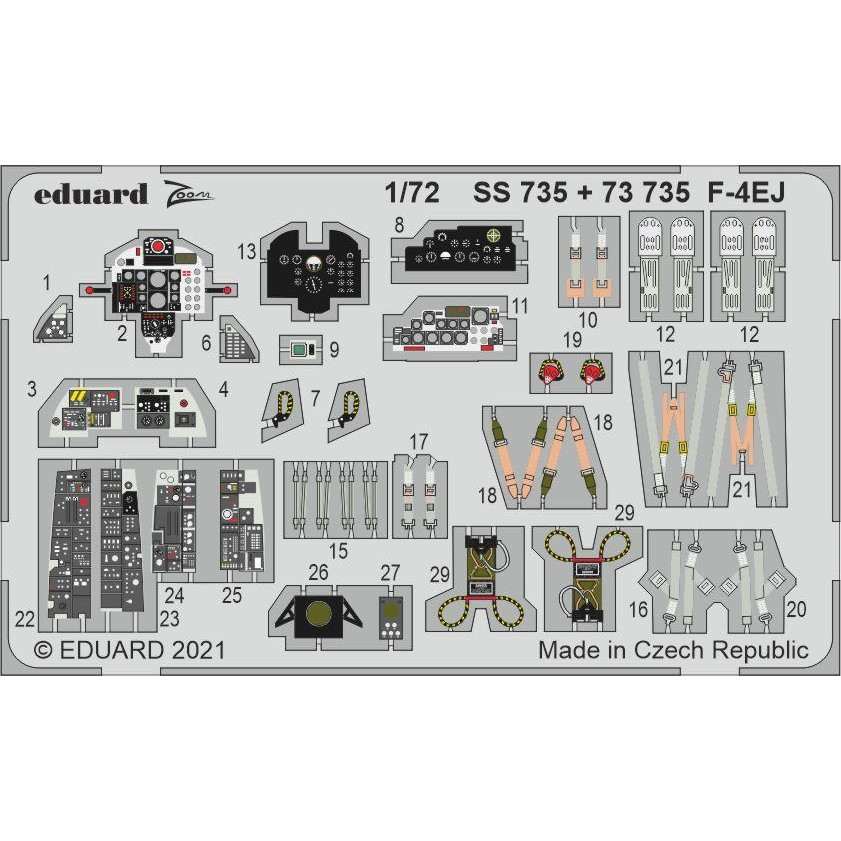 【新製品】73735 塗装済 1/72 航空自衛隊 F-4EJ改 ファントムII エッチングパーツ (ファインモールド用)