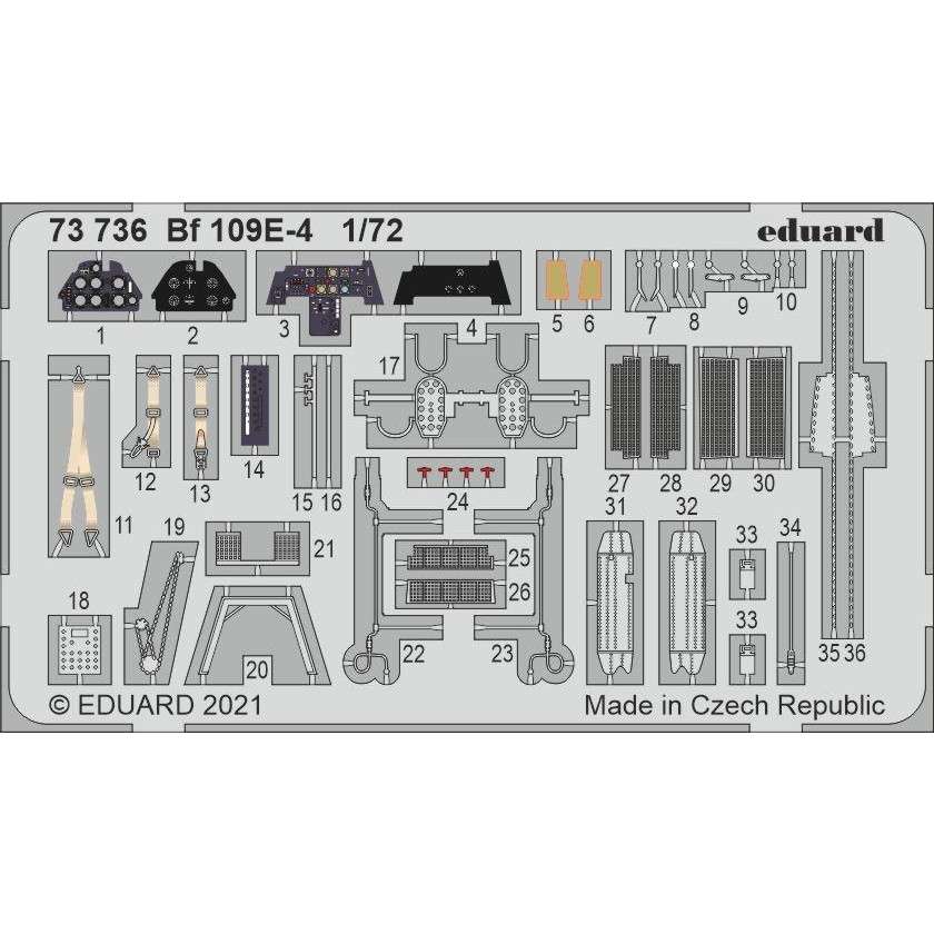 【新製品】73736 塗装済 1/72 メッサーシュミット Bｆ109E-4 エッチングパーツ (スペシャルホビー用)