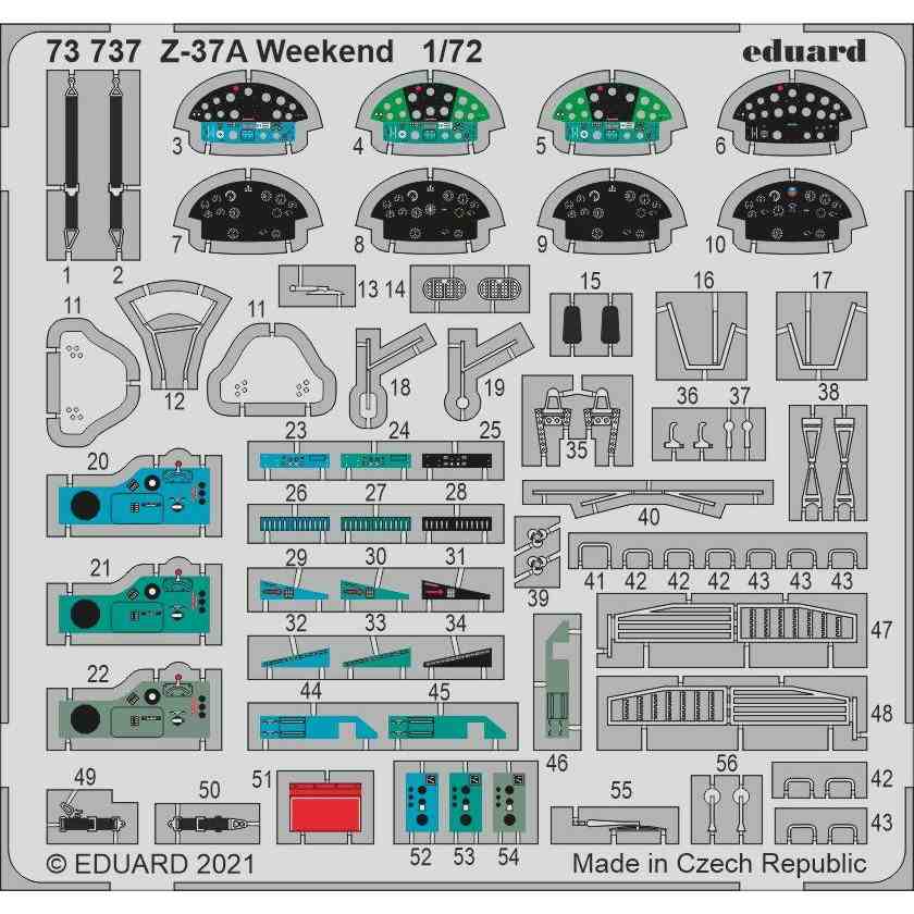 【新製品】73737 塗装済 1/72 ズリン Z-37A ウィークエンド用エッチングパーツ(エデュアルド用)
