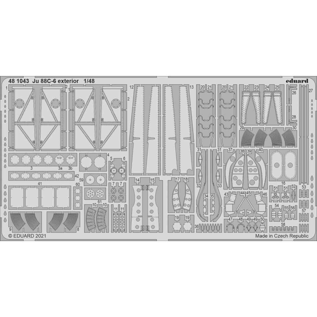 【新製品】481043 1/48 ユンカース Ju88C-6 外装エッチングパーツ (ICM用)