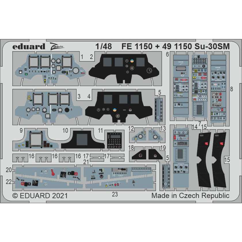 【新製品】491150 塗装済 1/48 スホーイ Su-30SM フランカー エッチングパーツ (キティーホーク用)