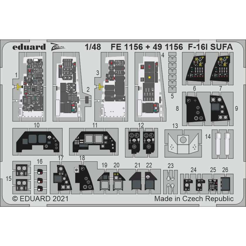 【新製品】491156 塗装済 1/48 F-16I スーファ エッチングパーツ (キネティック用)