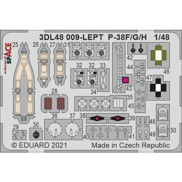 【新製品】3DL48009 1/48 ロッキード P-38F ライトニング ｢スペース｣内装3Dデカールw/エッチングパーツセット (タミヤ用)