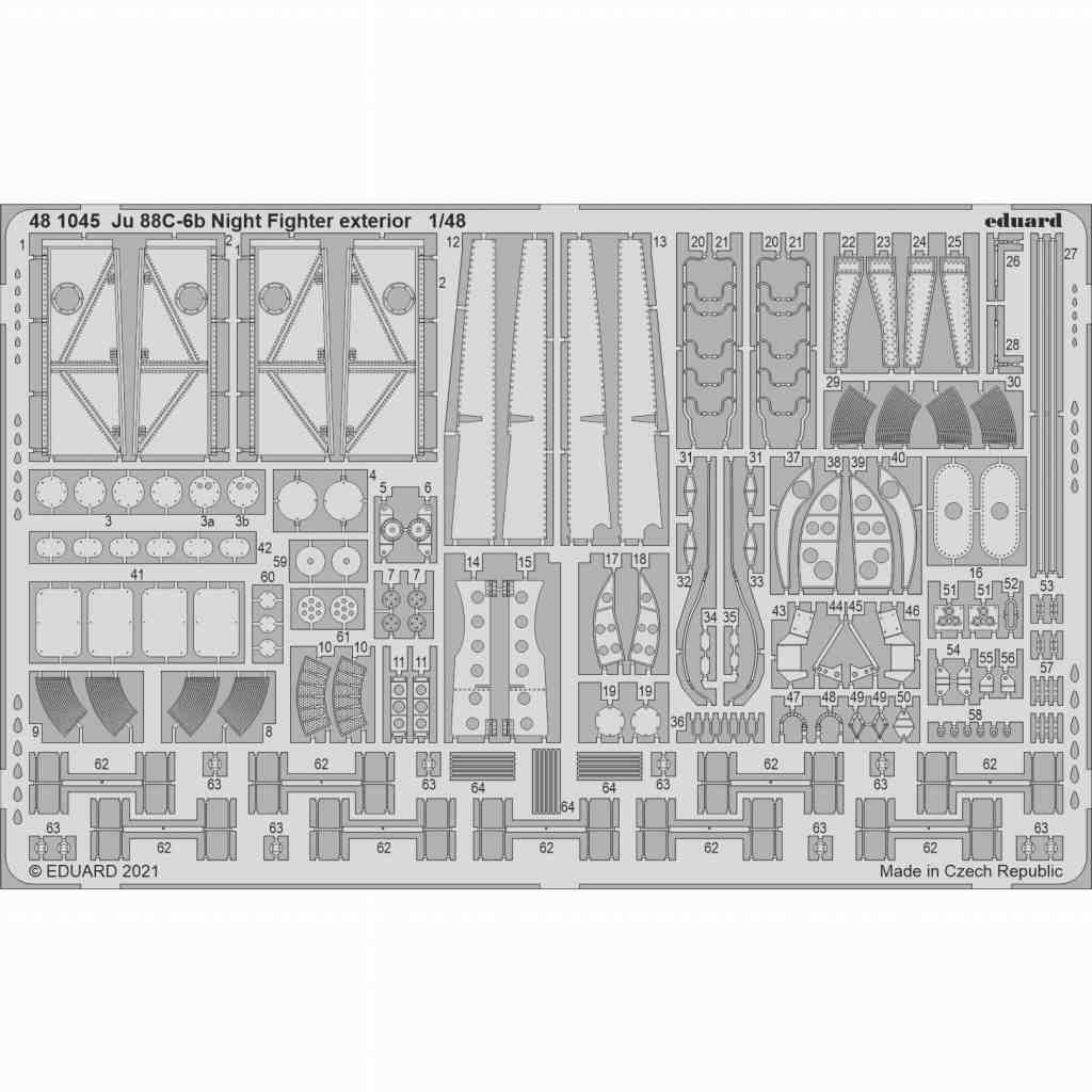 【新製品】481045 Ju88C-6b 夜間戦闘機 外装エッチングパーツ (ICM用)