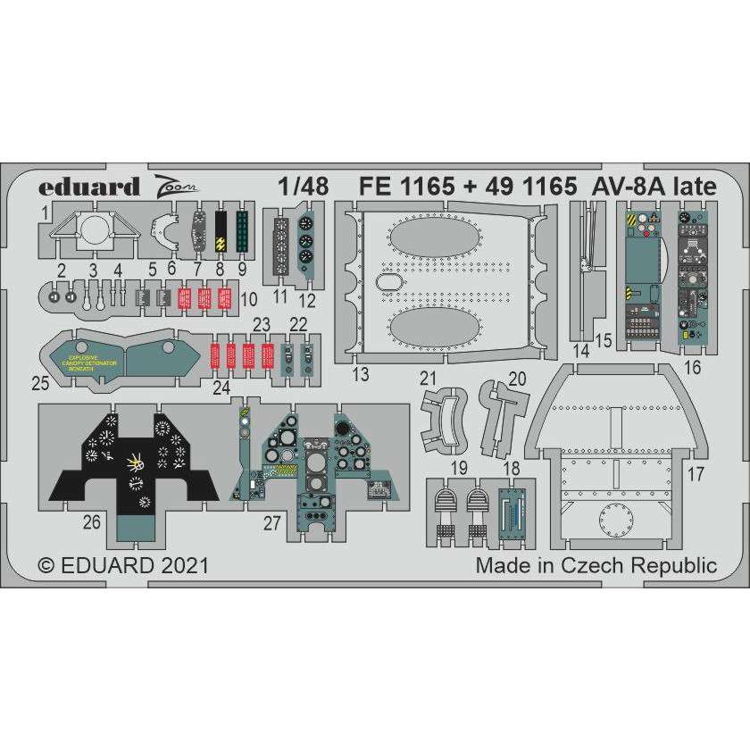 【新製品】491165 塗装済 AV-8A (後期型) エッチングパーツ (キネティック用)