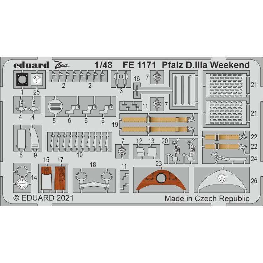 【新製品】FE1171 塗装済 ファルツ D.IIIa ズームエッチングパーツ (エデュアルド用)