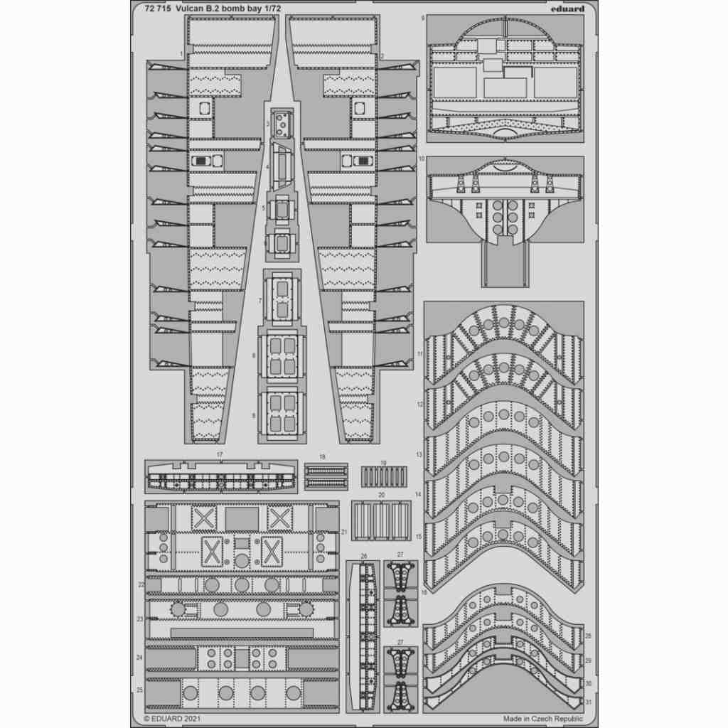 【新製品】72715 1/72 アブロ バルカン B.2 爆弾槽 エッチングパーツ(エアフィックス用)