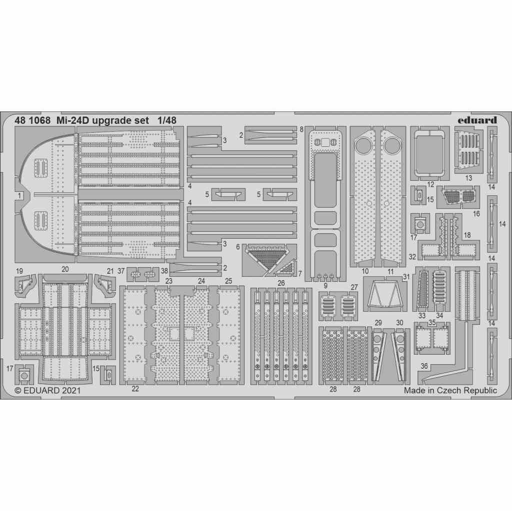 【新製品】481068 1/48 ミル Mi-24D ハインド アップグレードエッチングパーツ(エデュアルド・ズべズダ用)