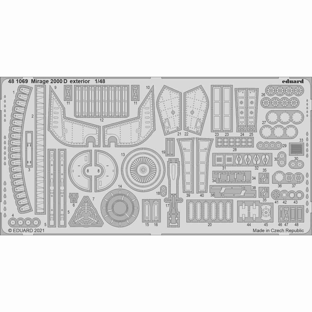 【新製品】481069 1/48 ミラージュ2000D 外装エッチングパーツ (キネティック用)