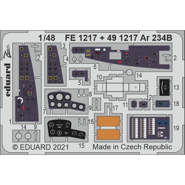 【新製品】491217 塗装済 1/48 アラド Ar234B ブリッツ エッチングパーツ (ハセガワ用)