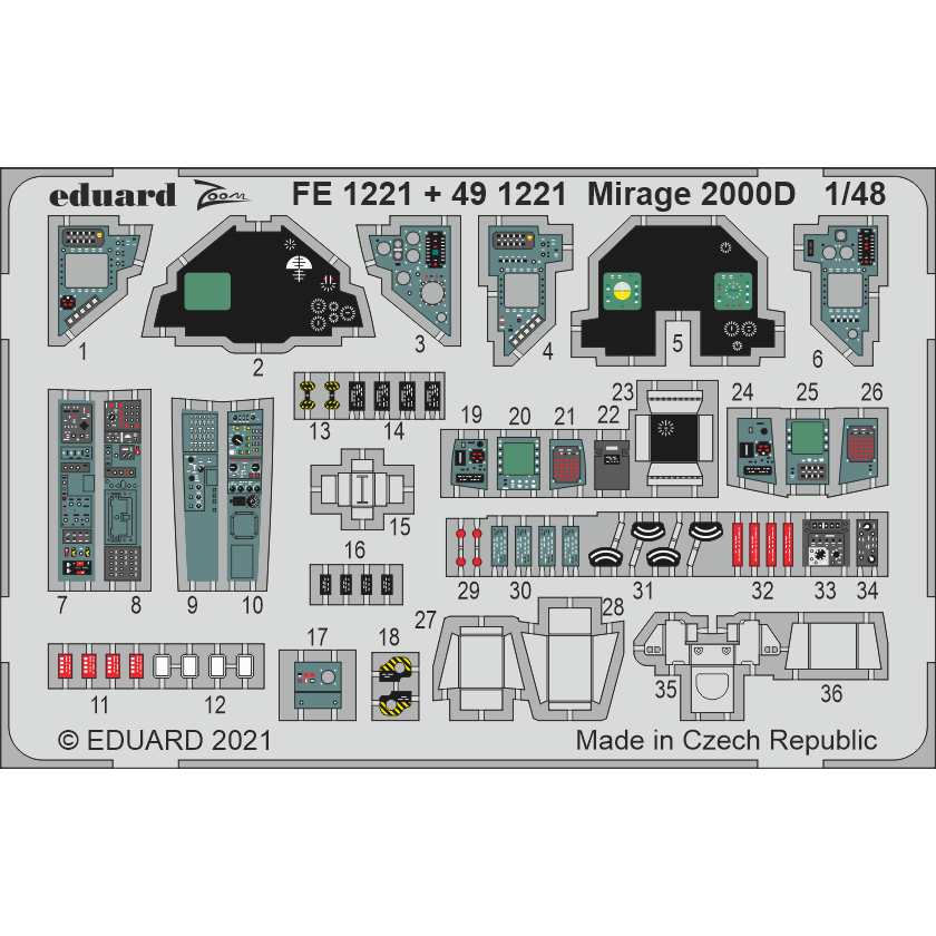 【新製品】491221 塗装済 1/48 ミラージュ2000D エッチングパーツ (キネティック用)