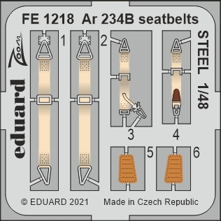 【新製品】FE1218 塗装済 1/48 アラド Ar234B ブリッツ シートベルト (ステンレス製) (ハセガワ用)