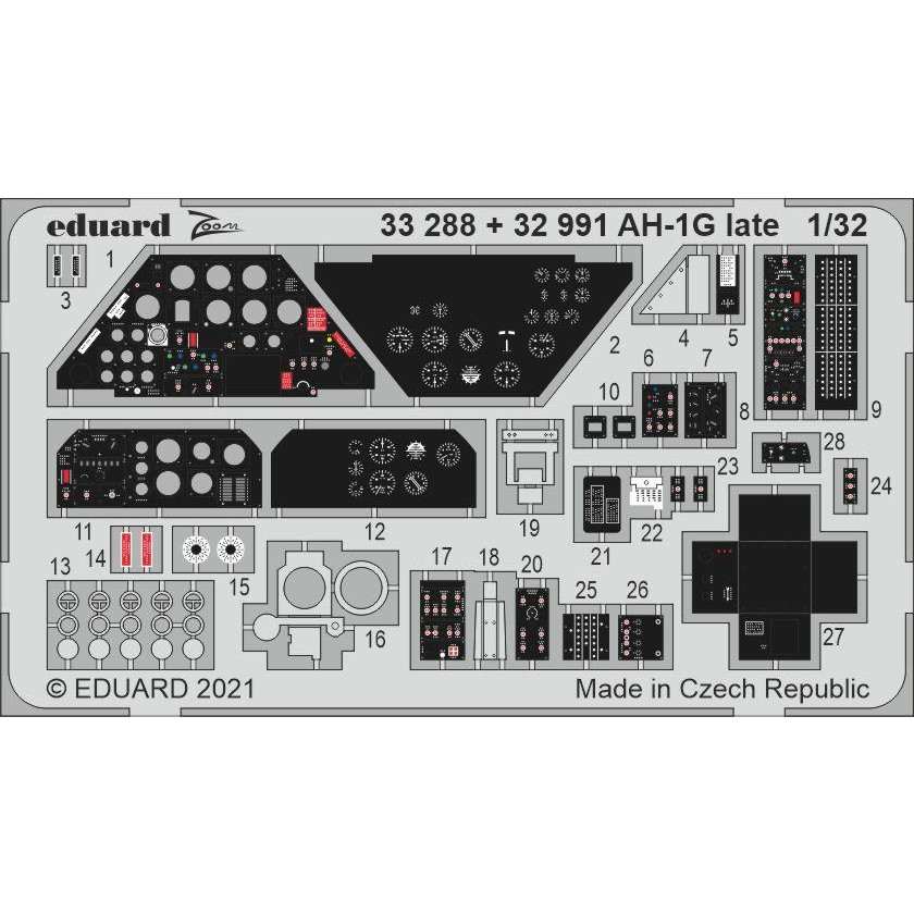 【新製品】32991 塗装済 1/32 AH-1G (後期型) エッチングパーツ (ICM用)