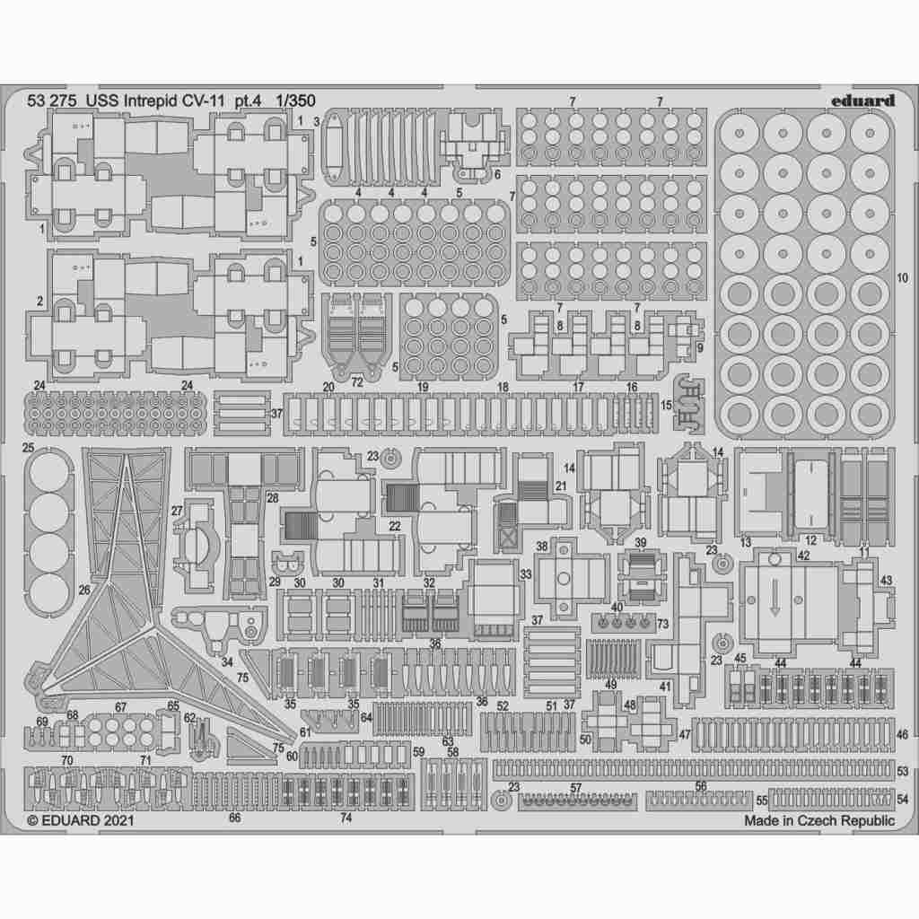 【新製品】53275 1/350 アメリカ海軍 航空母艦 イントレピッド CV-11 パート4 エッチングパーツ(トランぺッター用)