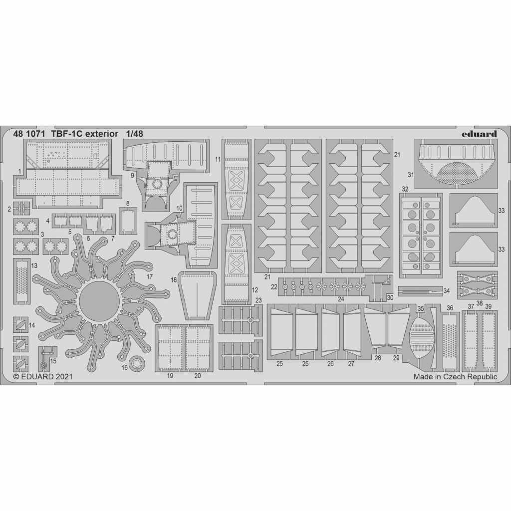 【新製品】481071 1/48 TBF-1C アヴェンジャー 外装エッチングパーツ (アカデミー用)